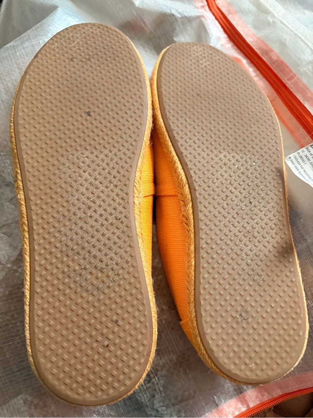 Toms Orange Canvas Espadrille Slip-Ons